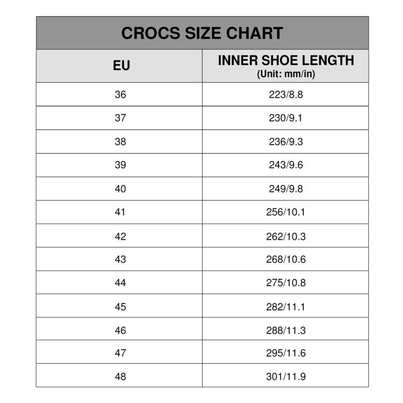 crocs-size