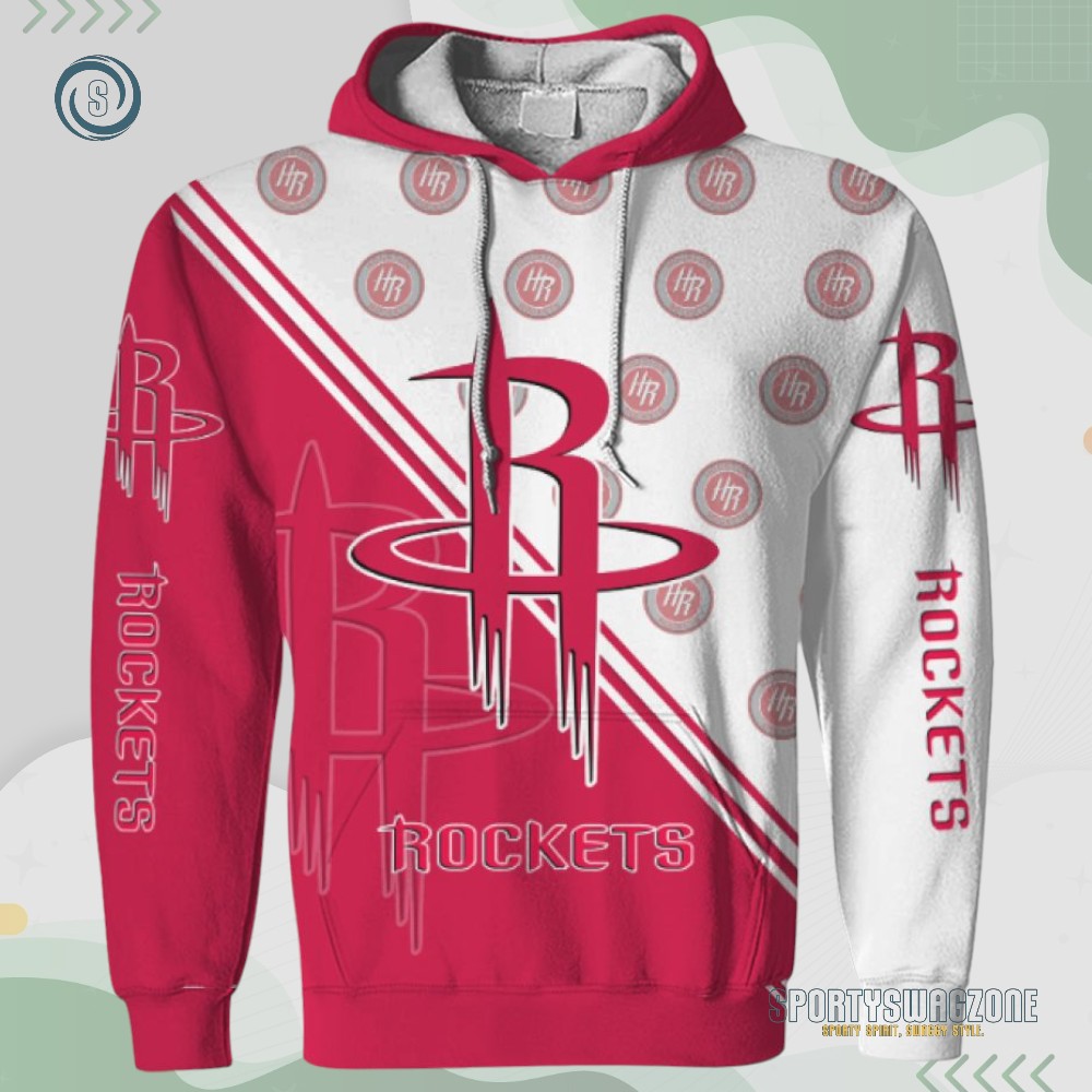 Houston Rockets White Red Pullover Hoodie - A Must-Have Gift for NBA Fans